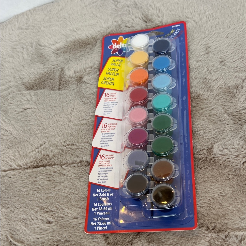 Luxe 16-Color Paint Set with Brush